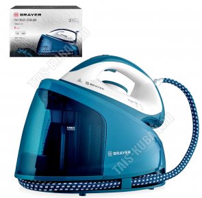 Паровая станция керам.2-х сл подошв. 2400Вт, голубой (1) 