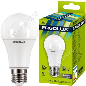 Ergolux-Шар E27 7Вт,дневн.4000К,светов.поток 560Лм (аналог 60Вт обыч.лампы) h82 d45мм (10) 