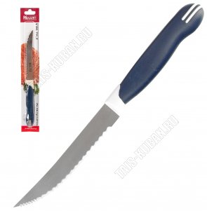 TALIS Нож д/стейка 11см,лезвие нержавеющая сталь,бакелитовая синяя ручка,блистер (24) 