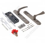 БУЛАТ Замок врезной, с/руч, д/.двери толщ. 35-38мм, графит  (1)