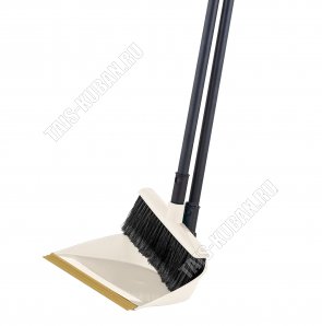 Набор Совок мягк.кром 24х16см +Щётка L20см,ворс 7см,вертикал.ручка h79см,сливочн.бук, Svip (14) 