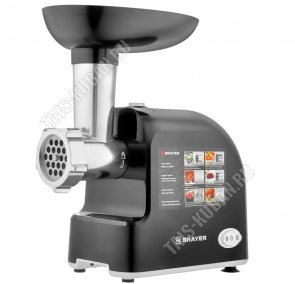 Мясорубка 1500Вт реверс, 2диска 5-7мм,5 насад,черный 