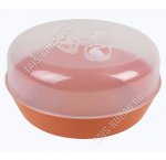 Контейнер круг,терракот 1,2л крыш.прозрач (12) 