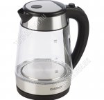 Чайник стекло 1,7л 2200Вт, цвет серебро/черный (6) 