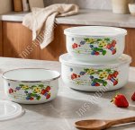 Ягоды Набор мисок с пластиковыми крышками 3шт (12) 