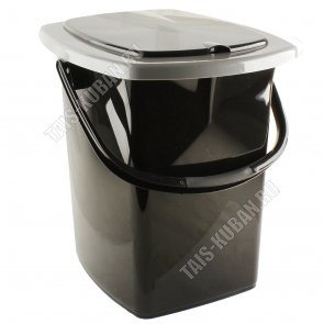 Ведро-туалет 22л нагруз.до 120кг,сиденье/крышка,черн/серый (34,5х31,5 h38см) Пластим (6)
