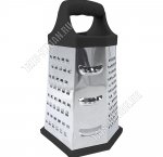 Терка 6-ти сторонняя d13,5 h20см,нержавеющая сталь,пластиковая ручка,прорезиненное дно,черный (36) 