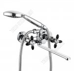 Смеситель для ванны с душем 2-рычажный, длинный прямой излив L30см (1)