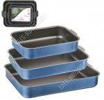 Сатин Противень н-р 3шт 25х19/30х23/35х27 h5,5см,синий/черн,2лит.руч,толщ.ст.и дна 0,9мм