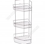 Полка настен 3-х ярус,углов. (22х22 h60см) борт 2прута,дно-трапец,крепл.п/шуруп