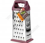 Legend Тёрка четырехсторонняя (нерж+пластик) h21см 10х7см,бордо (12) 