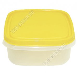 Контейнер желтый/прозр, квадр 2,0л (17х17 h8,5см) (28) 