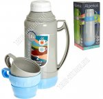 Термос 1,0л серо-голубой (12) 