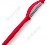 Овощечистка продольная L17см,нержавеющая сталь+пластик,красный (24) 