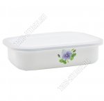 Лоток 0,8л прямоугольный, с пластиковой крышкой,белый (13,5х19,5 h5см) рисунок в ассортименте Appetite (10)