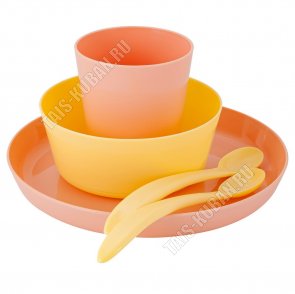 Набор (пластик) 5пр персик+желт, Plast Team (10) 