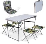 Набор Стол и 4стула (102х50/30х30см) Металл/Камуфляж 