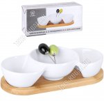 Айсберг /Бамбук Менажница 3-х секц. 22х10см