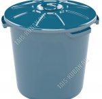 Бак д/мусора 60л синий (d53,5 h48,5см) с крыш. (5)