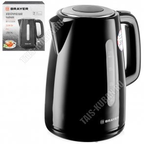 Чайник пластик. 2,0л 2200Вт диск,черный (8) 