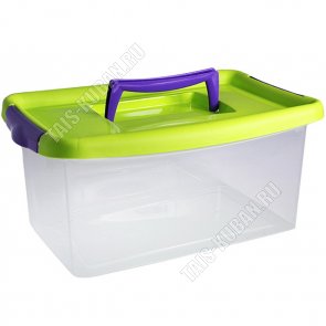 Контейнер прозр, крышка на 2защ. 9,0л (35х24 h16см) (18) 