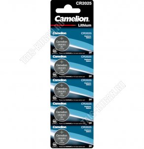 Бат. диск CAMELION CR2025, BL-5шт.литиевые (50) 