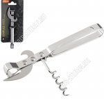 Открывалка+штопор винтовой L14см,хромированный металл (24)