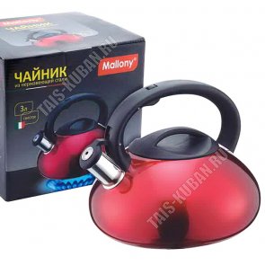 Чайник нерж 3,0л вишневый глянец (6) 