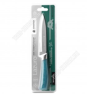 Lazuro Нож универсальный (нержавеющая сталь+пластик) L12,5см.лазурный (12) 