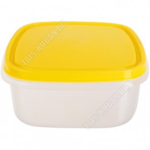 Контейнер желтый/прозр, квадр 0,85л (14х14 h6,3см) (93) 