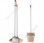Набор Совок-бокс 26х25см +Щётка L18см,ворс 8см,вертикал.ручка h80см,бежев (12) 