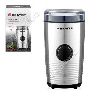 Кофемолка 150Вт 60г,чаша и нож нерж.сталь,метал.корп,черный (12). 