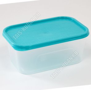 Контейнер бирюзовый/прозр, прямоуг 0,5л (40) 