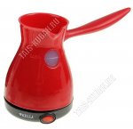 Кофеварка-турка эл. 600мл 800Вт, диск,защ.от перегр,красный (12) 