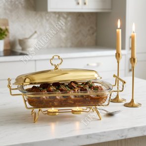 Мармит (стекло) прямоугольный 3,2л 40х20см (12) Bekker 