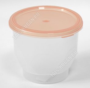 Контейнер красн/прозр, кругл 0,8л (d12,5 h10,5см) (120) 