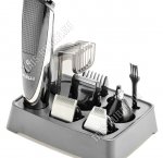 Машинка д/стрижки на подстав. (аккум) 45Вт, 5в1 (триммер д/носа,ушей,бровей,нас.д/бритья,нас.д/окантовки,триммер д/бороды,насад.д/стрижки),прод.раб.30мин,USB каб.1м,щеточ,маслен(6) 