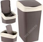 Ведро д/мусора 20л с откид.крыш (вверх/низ) шоколад/сл.кость,прям.(30х23 h43см) (8) 