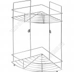 Полка настен 2-х ярус,углов. (22х22 h38см) борт 2прута,дно-овал,на ножк,крепл.п/шуруп (1)