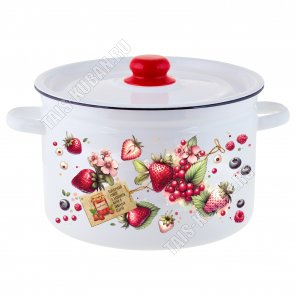 Ягодки Кастрюля белый (цил) 7,0л (2) 