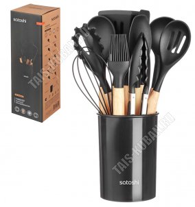 Кухонный н-р 12пр в стакане d10 h13см,черный (24) 