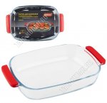 Форма для запекания, прямоугольная 2,0л с силиконовыми накладками-прихватками на ручках (31х20 h6см)