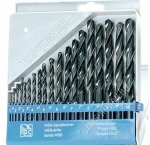Сверла по мет.н-р 19шт (HSS 1-10мм(через 0.5мм) цил.хвостов, пласт.кор.(5) 