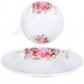 Букет/Розы бордо Тарелка плоская d20см (6/48) 