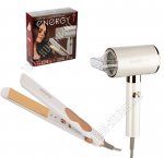 Фен+выпрямитель, набор 2 предмета, цвет белый/золото (10) 