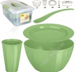 Набор д/пикника 4 персоны 15предметов,фисташка (8) 