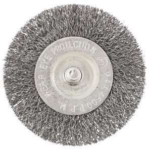 Щетка д/дрели 75мм,плоская со шпилькой,витая проволока 