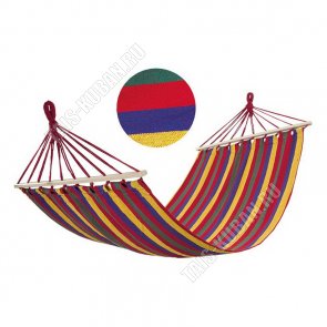 Гамак 200х100см полотно, поликоттон, деревянная планка, до 100кг (10) 