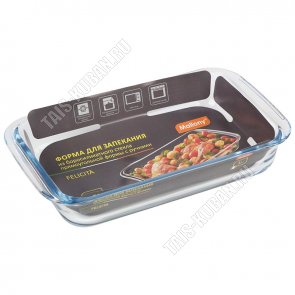 Форма д/запекания, прямоуг, с ручк. 1л б/крыш (26х15 h4,5см 
