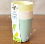 Стакан н-р 3шт, 250мл, d8см, белый+мята+лимон (10) 